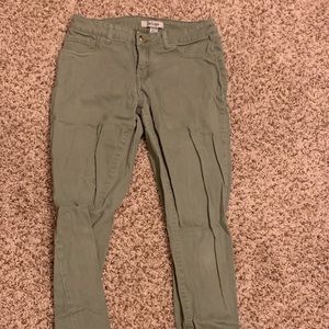 Green skinny jeans